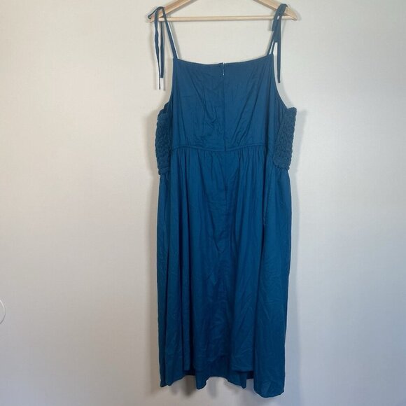 Lane Bryant Plus Size 18 Crochet Front Sun Dress Teal Bohemian Minimalist Knit - Picture 10 of 12